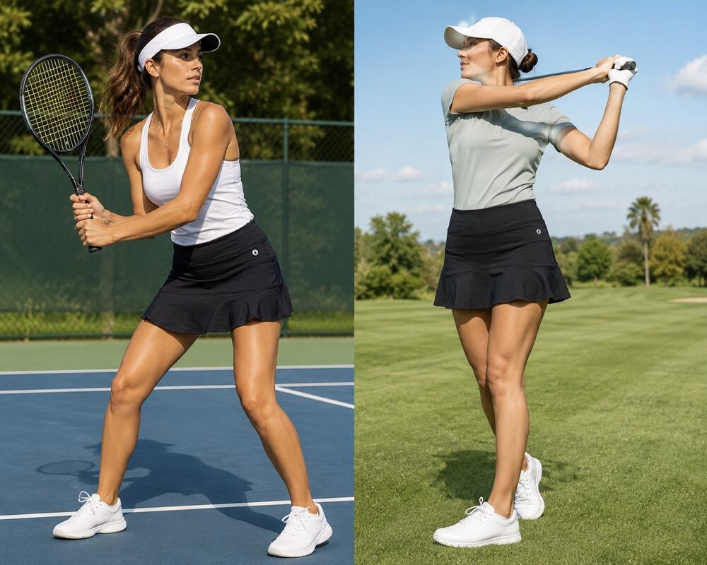Dona Jo Black Skort Women's Size Large 2 Tennis Golfcore Activewear Pickleball
